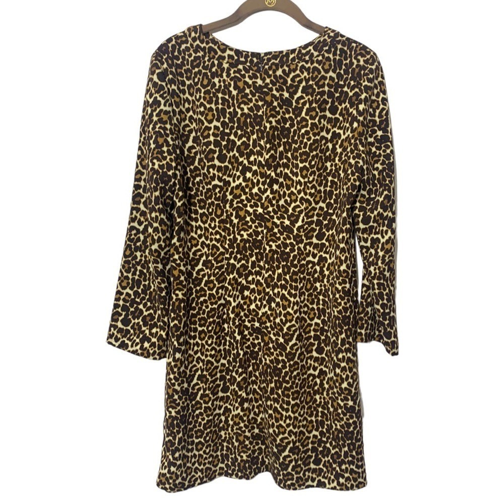 J. Crew crepe shift dress in cat leopard sz 2 NWOT - Picture 2 of 12